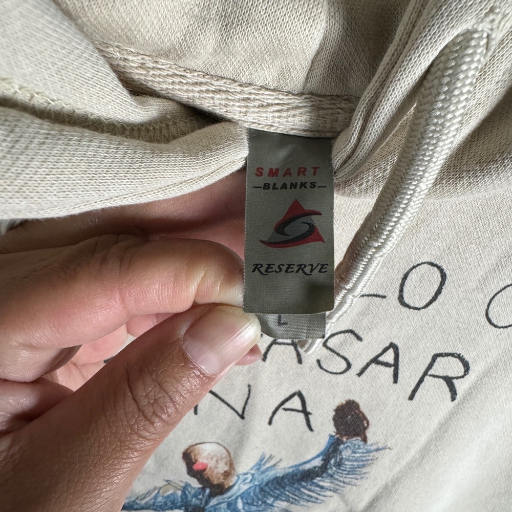 Bad Bunny Nadie Sabe Lo Que Va A Pasar Mañana Hoodie Beige Large Smart Blanks - Picture 5 of 9